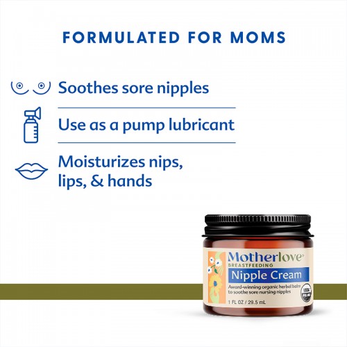 Motherlove Nipple Cream 1oz | lanolin-free organic herbal balm | Made in USA | Organic
